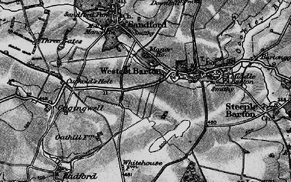Old map of Westcott Barton in 1896