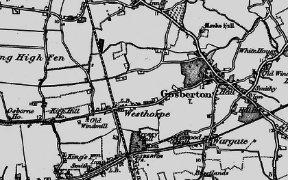 Old map of Westhorpe in 1898