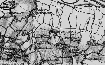 Old map of Wingham Barton Mr in 1895
