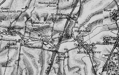 Old map of Weston Colley in 1895