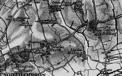 Old map of Weston Favell in 1898