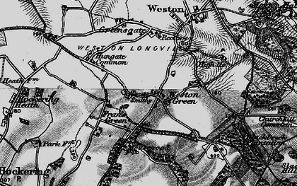 Old map of Weston Green in 1898