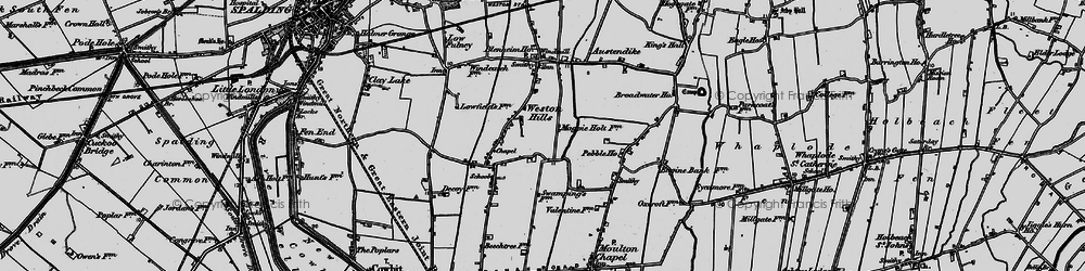Old map of Weston Hills in 1898