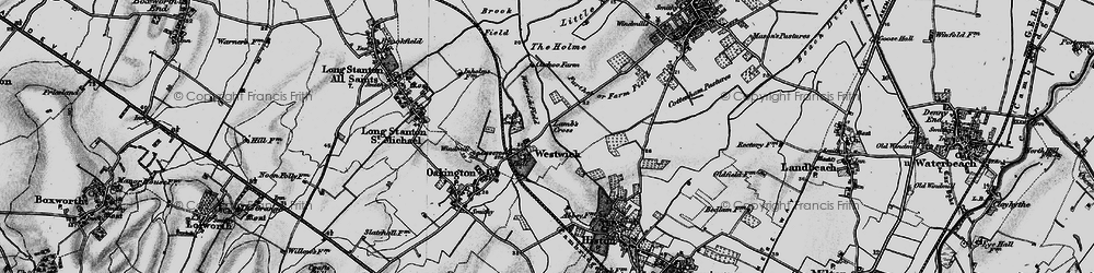 Old map of Westwick in 1898