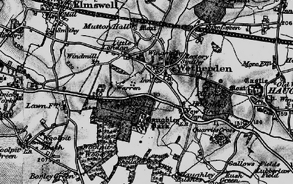 Old map of Wetherden in 1898