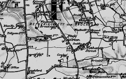 Old map of Brockford Ho in 1898