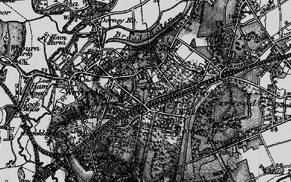 Old map of Weybridge in 1896