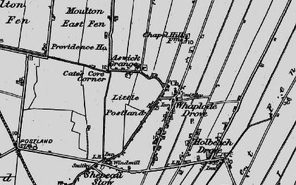 Old map of Whaplode Drove in 1898