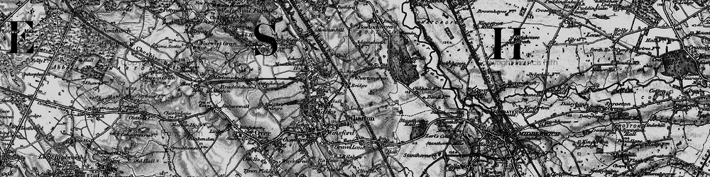 Old map of Wharton Green in 1896