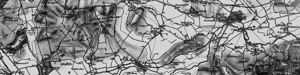 Old map of Whelford in 1896