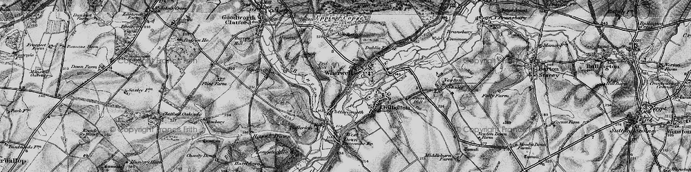 Old map of Wherwell in 1895