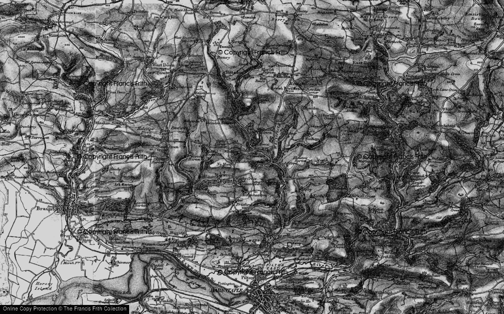 Old Map of Whiddon, 1898 in 1898
