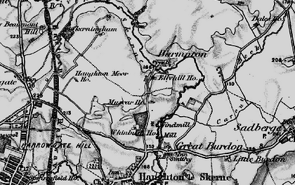 Old map of Burdon Hall in 1898