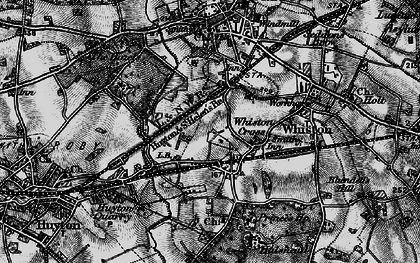 Old map of Whiston Cross in 1896