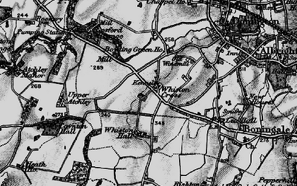 Old map of Whiston Hall in 1899
