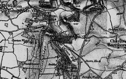 Old map of Whitcombe in 1898