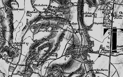 Old map of Whiteacre in 1895