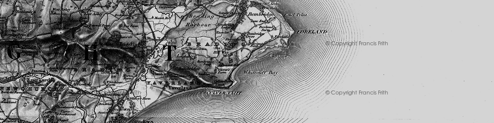 Old map of Whitecliff Bay in 1895