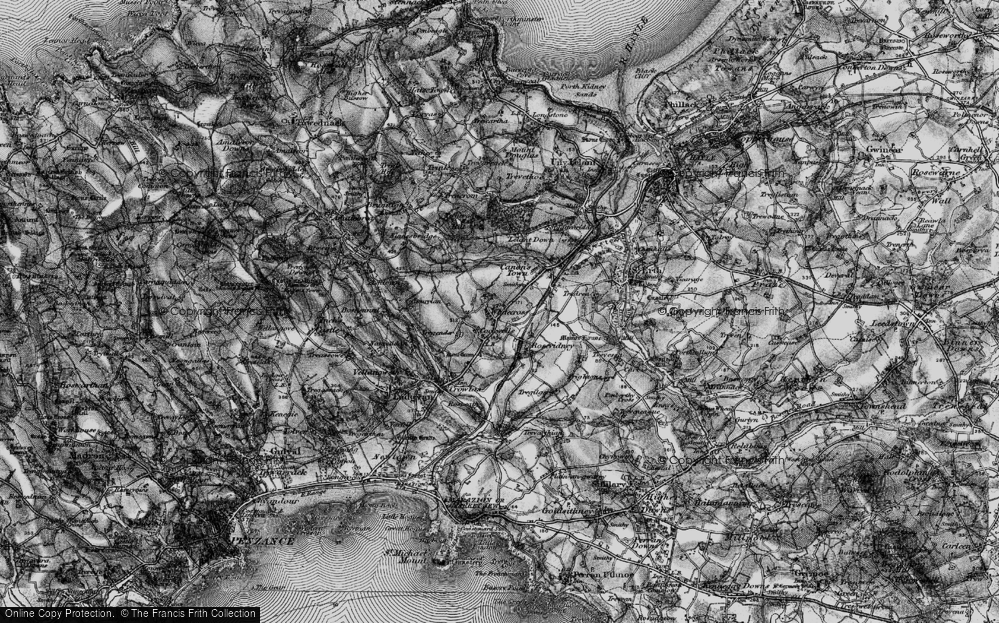 Old Map of Whitecross, 1896 in 1896