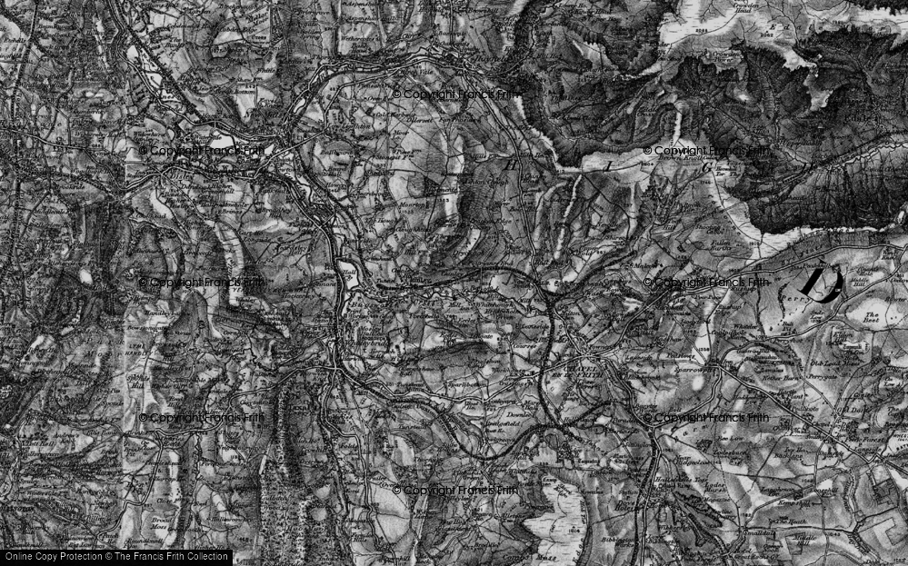 Old Map of Historic Map covering Cracken Edge in 1896