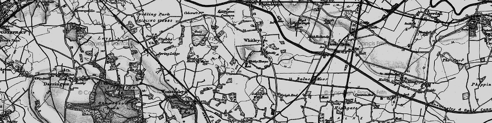 Old map of Balne Moor Cross Roads in 1895