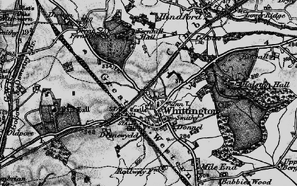 Old map of Whittington in 1897