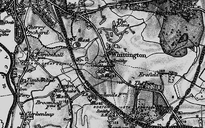 Old map of Whittington in 1898