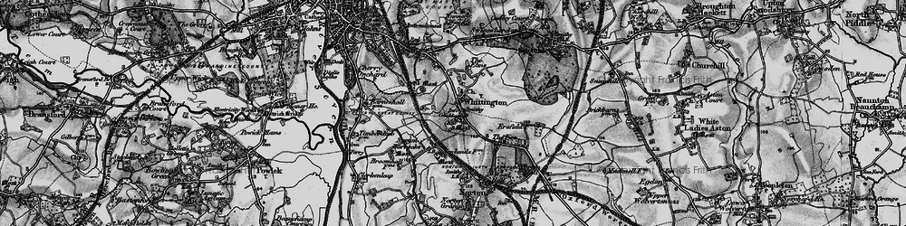 Old map of Whittington in 1898