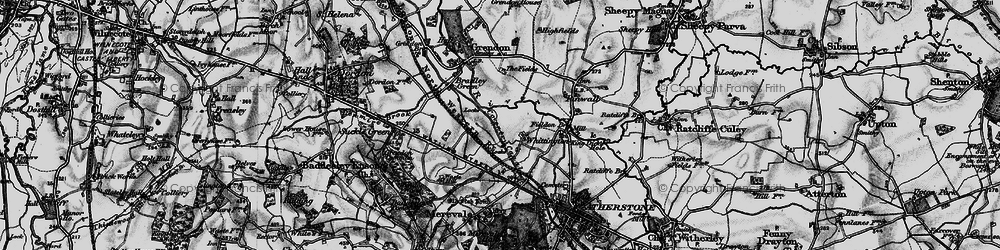 Old map of Whittington in 1899