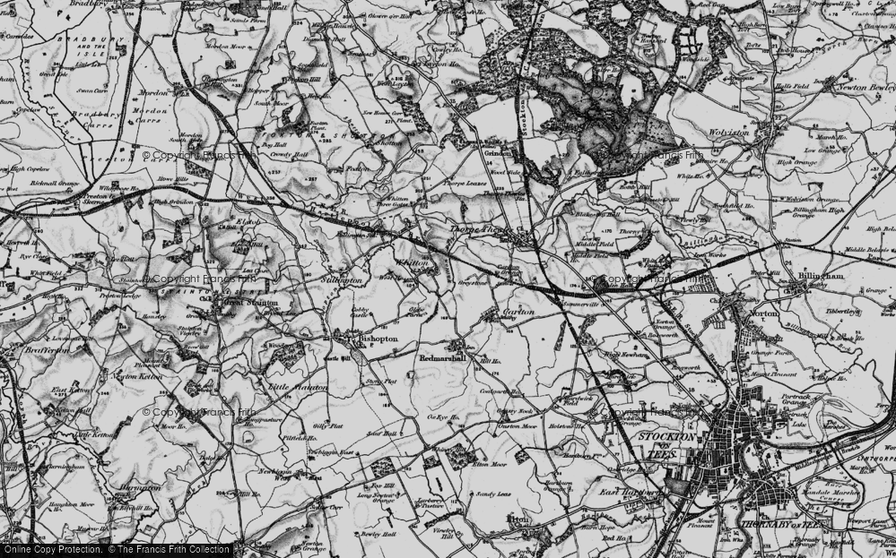 Old Map of Historic Map covering Whitton Beck in 1898