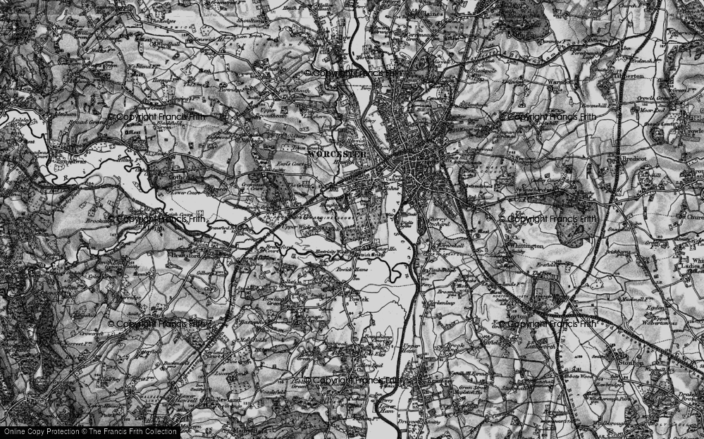 Old Map of Wick Episcopi, 1898 in 1898