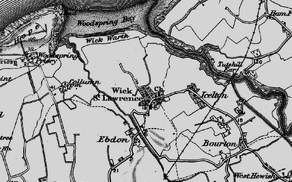 Old map of Wick St Lawrence in 1898