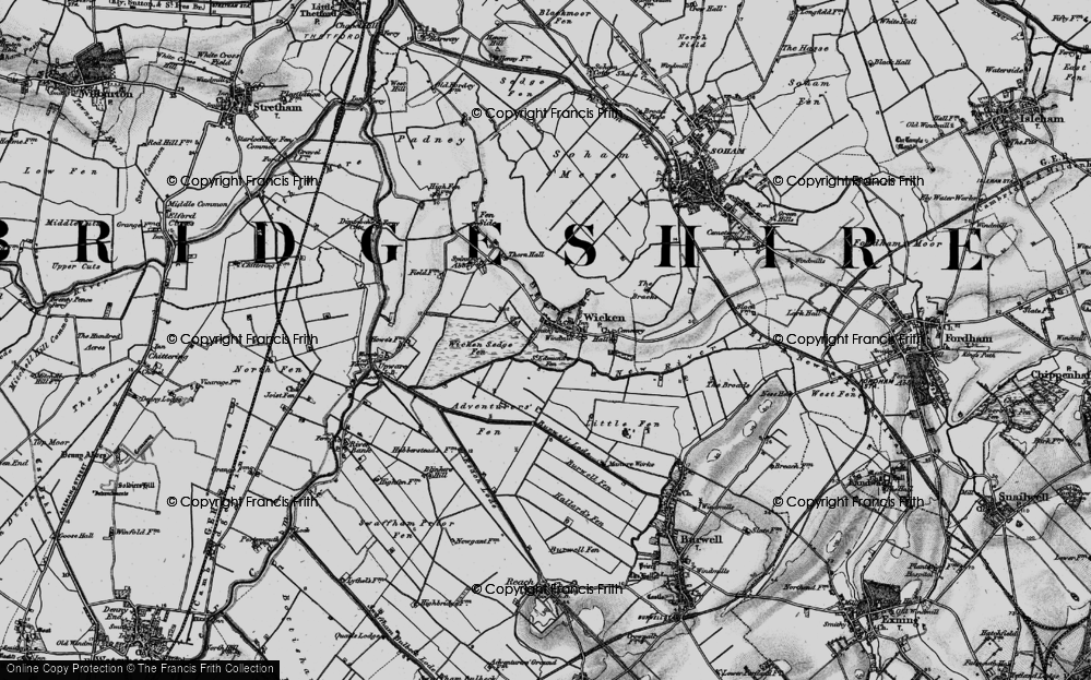 Old Map of Historic Map covering Burwell Lode in 1898