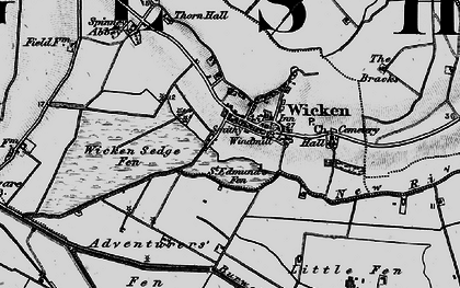 Old map of Wicken Fen in 1898