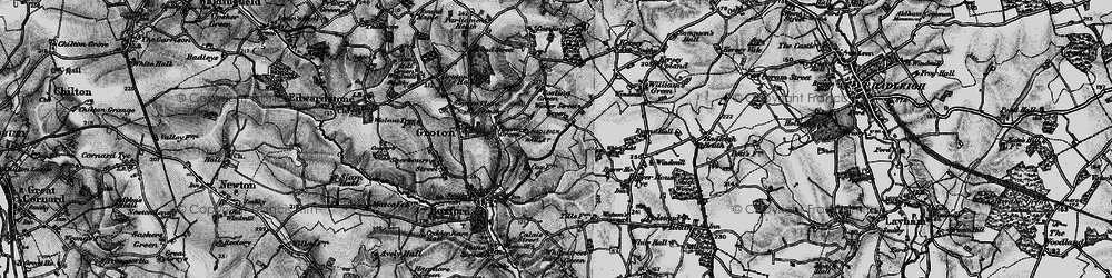 Old map of Wicker Street Green in 1896