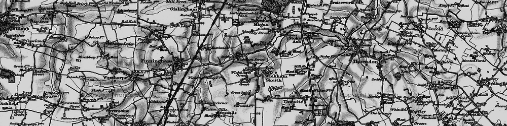 Old map of Wickham Green in 1898