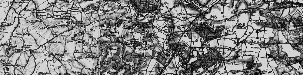 Old map of Wickham Market in 1898