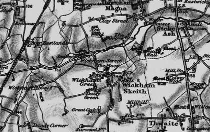 Old map of Wickham Skeith in 1898