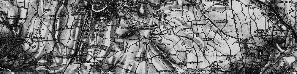 Old map of Wickhamford in 1898