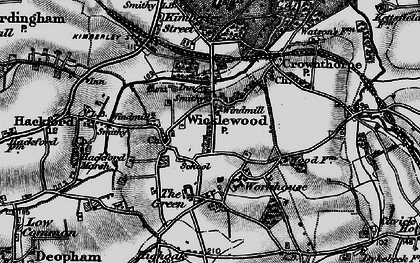 Old map of Wicklewood in 1898