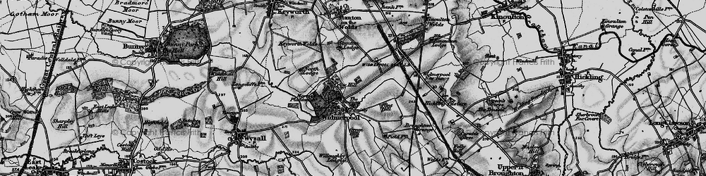 Old map of Widmerpool in 1899