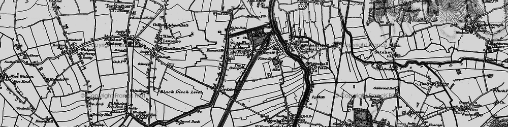 Old map of Wiggenhall St Mary the Virgin in 1893