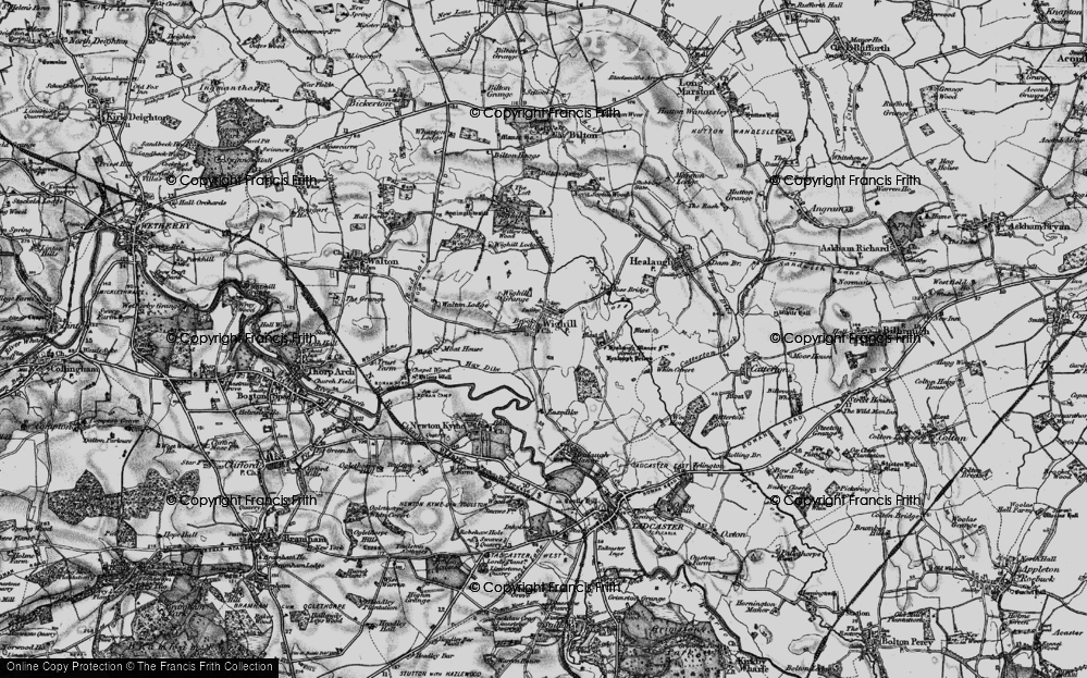 Old Map of Historic Map covering Wighill Grange in 1898