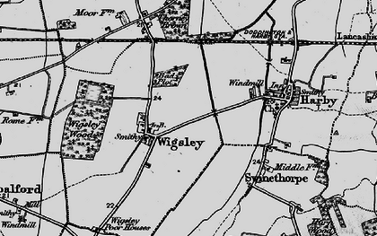 Old map of Wigsley Drain in 1899