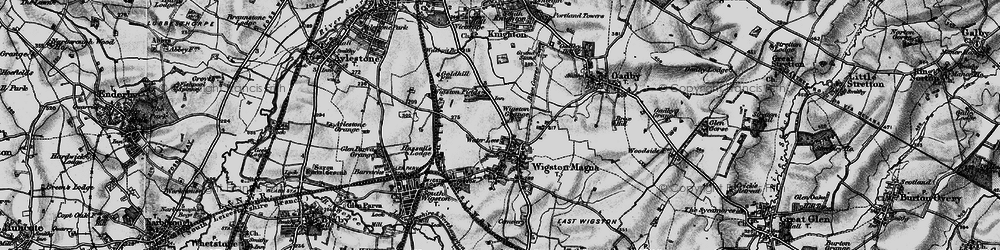 Old map of Wigston in 1899