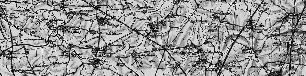 Old map of Wigston Parva in 1899
