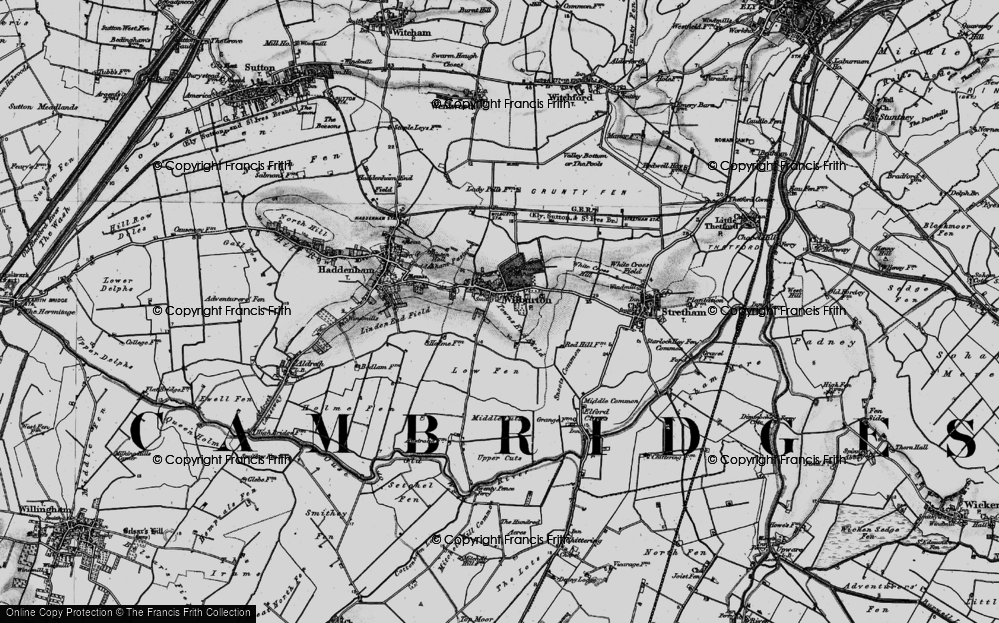 Old Map of Wilburton, 1898 in 1898