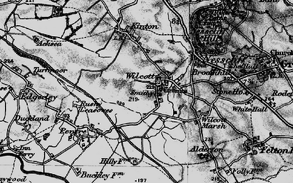 Old map of Wilcott in 1899