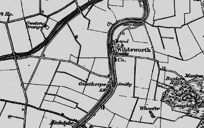 Old map of Wildsworth in 1895