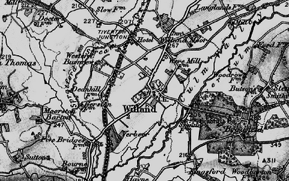 Old map of Willand in 1898